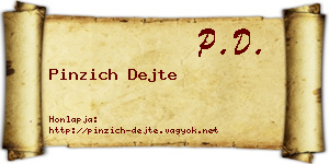 Pinzich Dejte névjegykártya